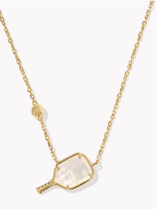 Kendra Scott Jewelry - Kendra Scott Pickleball Gold Short Pendant Necklace in Ivory Mother-of-Pearl NWT